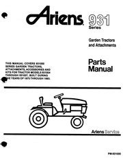 ariens_931_series_garden_tractors_and_attachments_parts_manual : Ariens Company : Free Download ...