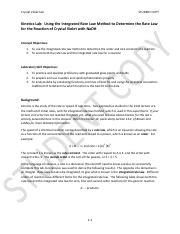 Crystal Violet Lab Procedure.pdf - Crystal Violet Lab STUDENT COPY Kinetics Lab: Using the ...