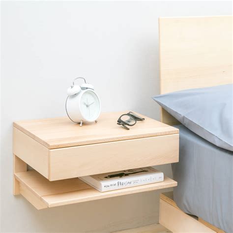 floating bedside table with drawer and shelf by urbansize | notonthehighstreet.com