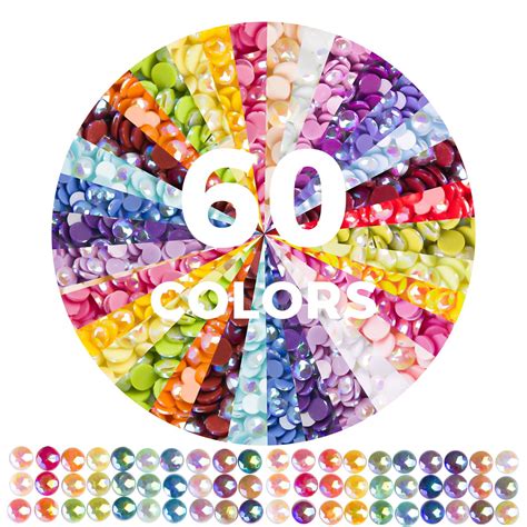 60 Colors Diamond Beads for 5D Diamond Painting Accessories, Resin AB ...