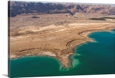 Observation of Dead Sea Water Level Drop, Dead Sea, Israel - Aerial ...