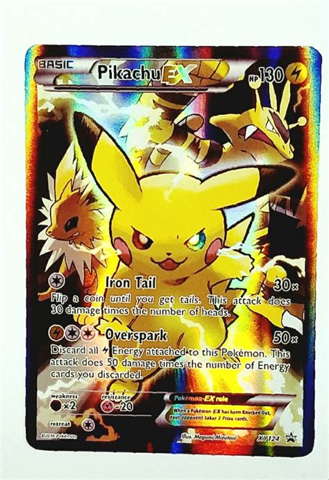 Pokemon XY124 PIKACHU EX FULL ART ULTRA RARE HOLO Black Star Pro/XY Ge – CardboardandCoins.com