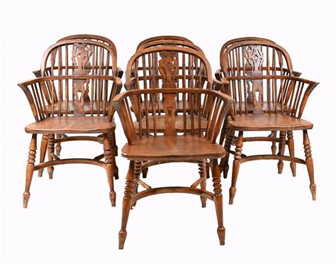 Set Windsor Dining Chairs Farmhouse Kitchen