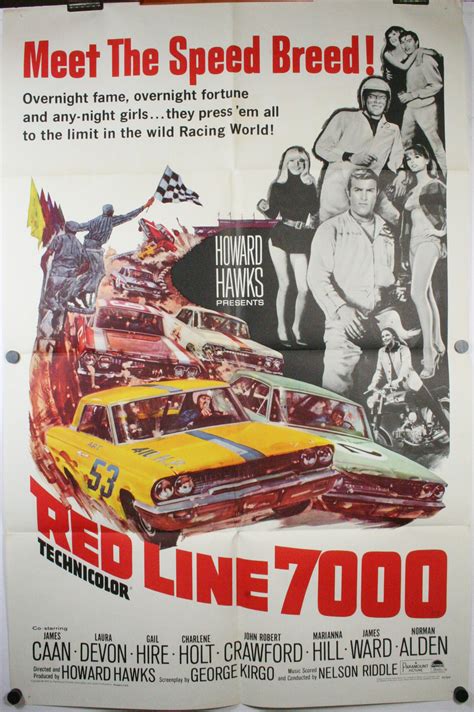 RED LINE 7000, Original Car Racing Hot Rod Movie Theater Poster For ...