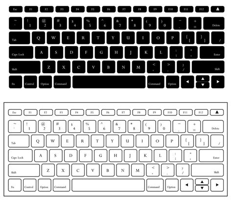 Laptop computer keyboard. Black and white button style. Vector illustration 4924690 Vector Art ...