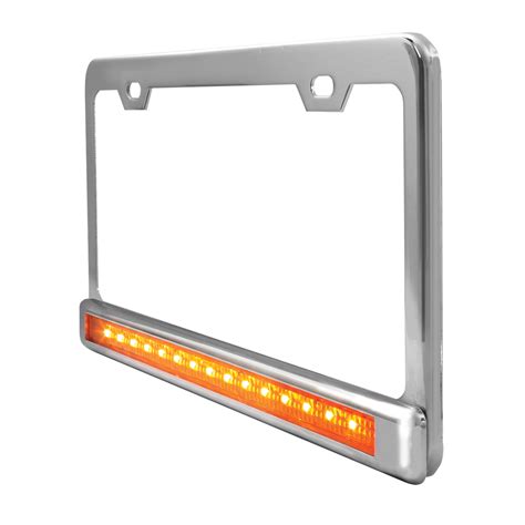 License Plate Frames with 12″ LED Light Bars & Chrome Plastic Bezels ...