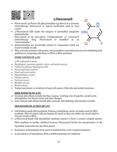 5-FU - Fluorouracil , indications of Fluorouracil , side effects of 5 ...