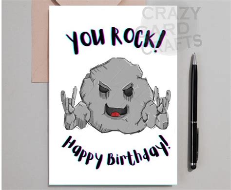 Printable Rock birthday card | Instant download | Digital Card | Funny ...