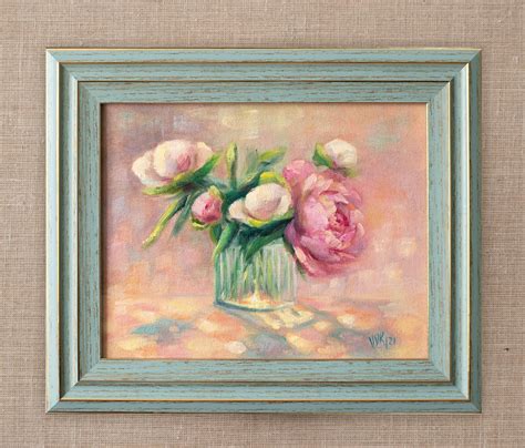 Peony Oil Painting Original Oil Painting Flowers Painting on - Etsy