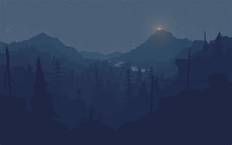 I made a night version of the launch wallpaper [2560x1600] : Firewatch