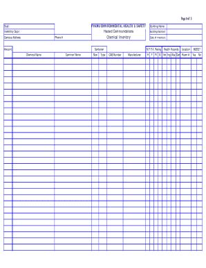 Hazardous Material Inventory Log Osha - Fill and Sign Printable ...