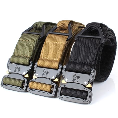 Lixada Adjustable Men Tactical Belt Heavy Duty Waist Belt Nylon ...