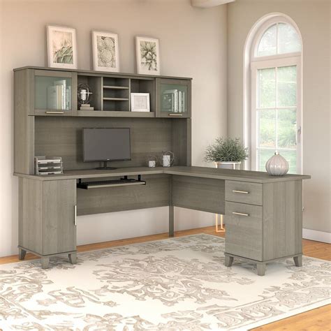 Latitude Run Kittle Reversible L-Shaped Desk with Hutch & Reviews | Wayfair