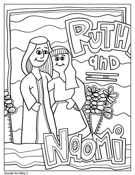 Ruth And Naomi Coloring Page For Preschoolers