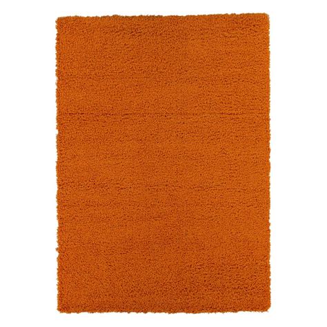 Ottomanson Contemporary Solid Orange 5 ft. x 7 ft. Shag Area Rug-SHG2761-5x7 - The Home Depot