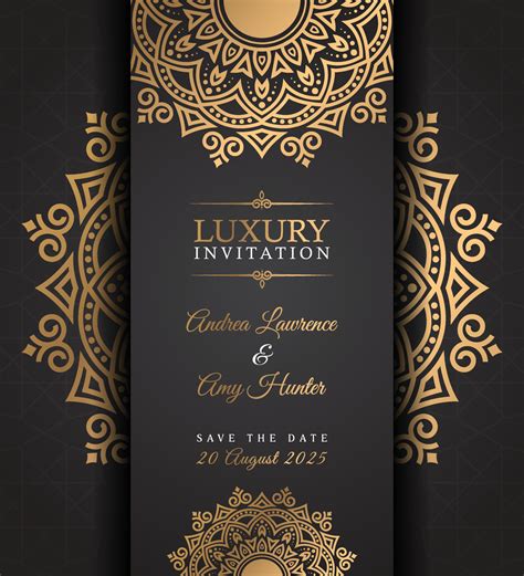 Luxury Wedding Invitation Card Design Vector Template for Wedding ...