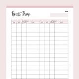Breast Pump Log Template | A4 & US Letter Sizes | Instant Download ...