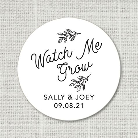 Watch Me Grow Stickers, Greenery Wedding Favor Stickers, Succulent Favor Stickers, Succulent ...