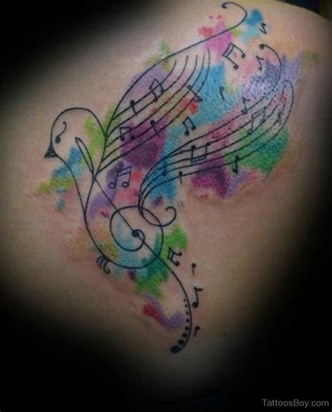 Watercolor Music Tattoo - Tattoos Designs