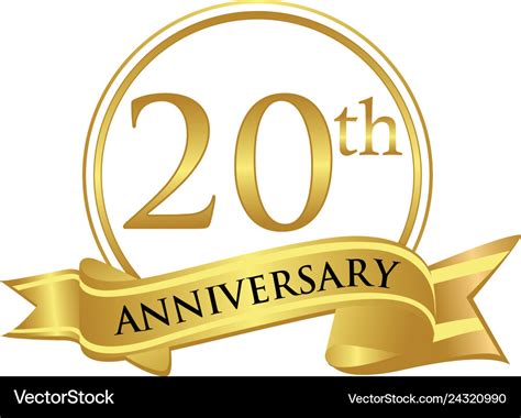 20th anniversary celebration logo Royalty Free Vector Image