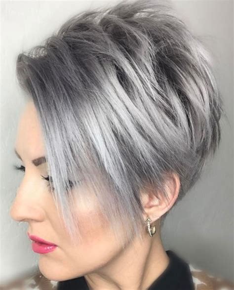 Grey Pixie Hair Cut & Gray Hair Colors for Short Hair 2018 - Fashionre