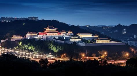 Premium AI Image | Night view of The National Palace Museum