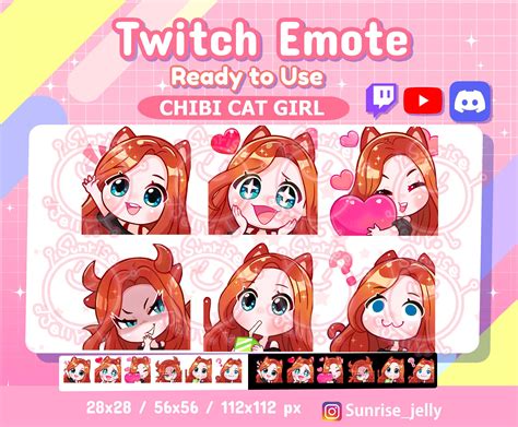 Twitch Emotes / Red Hair Blue Eyes / Ginger / Chibi Girl / | Etsy