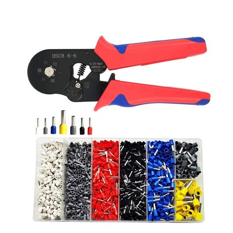 Buy ZJYUUJE Ferrule Crimping Tool Kit Hexagonal Serrated Self-Adjusting Ratchet, Crimping Tool ...