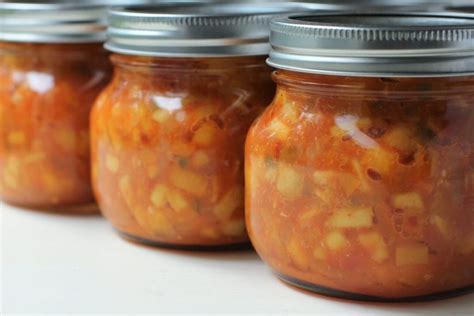 Sweet 'n Spicy Peach Salsa Canning Recipe | Kitchen Frau