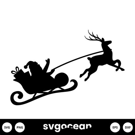 Santa Sleigh Svg vector for instant download - Svg Ocean — svgocean