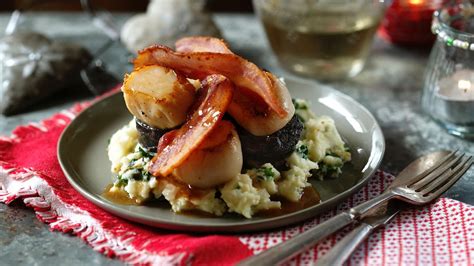 Scallops with bacon, black pudding and colcannon recipe | Recipe | Black pudding, Scallop ...