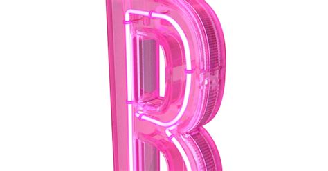 Pink Neon Letter B, 3D - Envato Elements