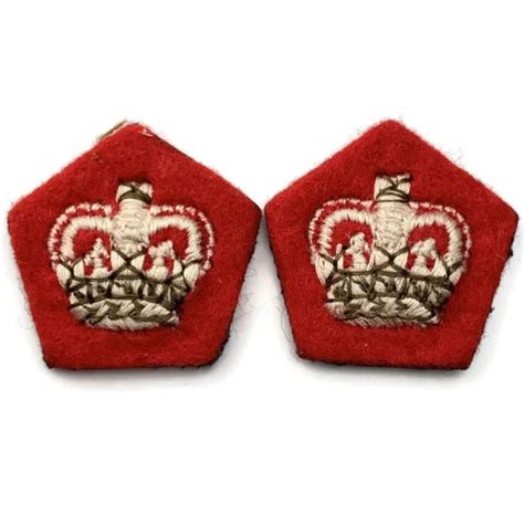 QUEENS CROWN BRITISH Army Officers CLOTH Insignia Pips - Rank Major Set PAIR £11.99 - PicClick UK