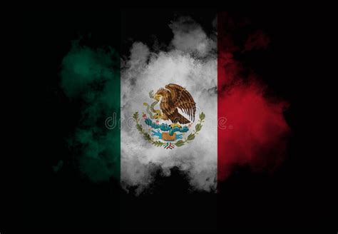 Mexico Flag Performed from Color Smoke on the Black Background ...