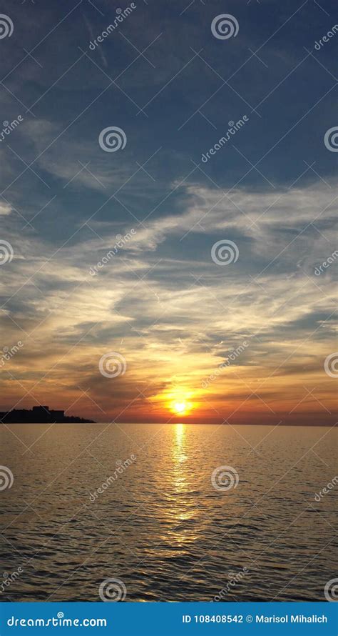 Lake Erie Sunset stock photo. Image of lake, sunset - 108408542