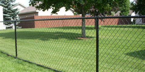 Residential Black Vinyl Chain Link Installation - Fence OKC - Oklahoma City Fence Builders