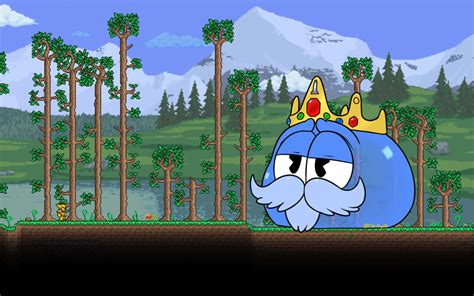 Toony King Slime (Art by me) : Terraria