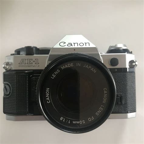 Canon AE-1 Program 35mm Manual Film Camera 50mm 1.8 FD Lens A5518 | eBay | Canon ae 1 program ...