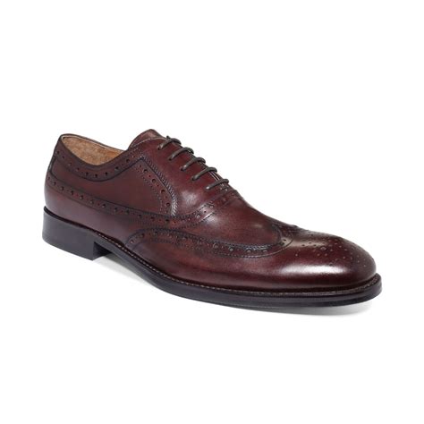 Johnston & Murphy Tyndall Wingtip Laceup Shoes in Red for Men (Burgundy) | Lyst