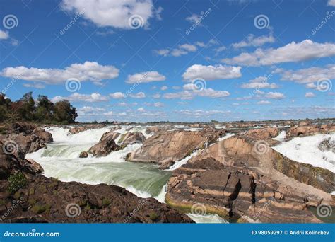 Cambodia. Mekong River. Stung Treng Province. Stung Treng City. Stock ...