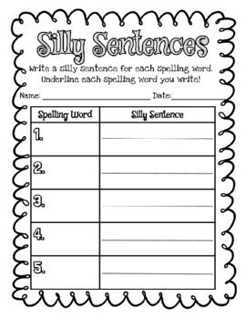 More Silly Sentences FREE ~ Rolling and Writing Silly Sentences ...