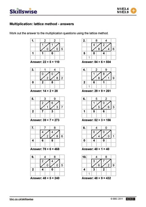 Multiplication Worksheets Lattice Method – PrintableMultiplication.com