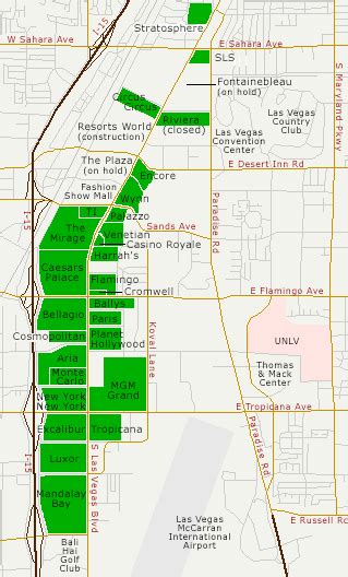 Las Vegas casino map, casino descriptions and hotel reservations