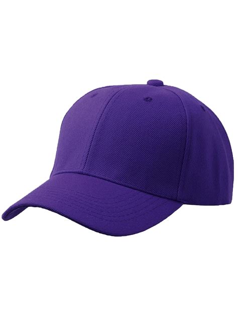 Men's Plain Baseball Cap Adjustable Curved Visor Hat - Purple - Walmart.com