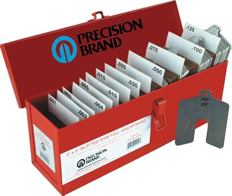 Precision Brand 42920 Size C 4″ x 4″ Stainless Steel Slotted Shim, 260 Piece Full Asst | TEquipment