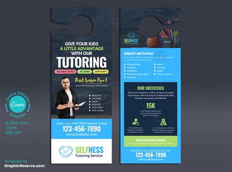 Private / House Tutoring Door Hanger Design Canva template - Graphic Reserve