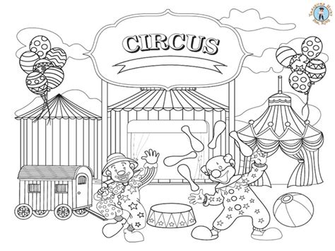 Funny Clowns Coloring Page - Treasure hunt 4 Kids