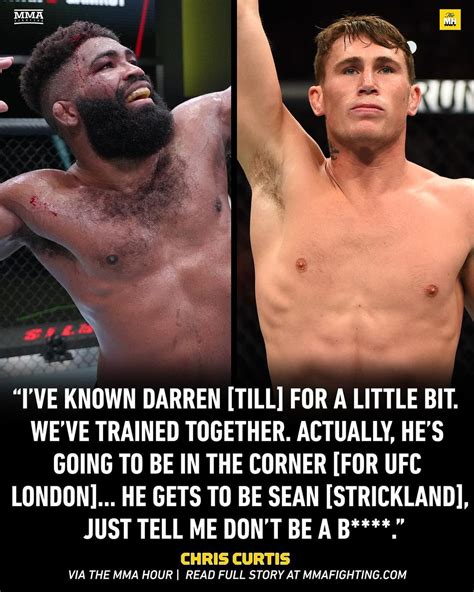 Chris Curtis says Darren Till will be in his corner for his fight in ...