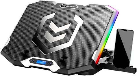 ICE COOREL RGB Laptop Cooling Pad for 15.6-17.3 Inch,Gaming Laptop Cooler with 6 Quiet Cooling ...