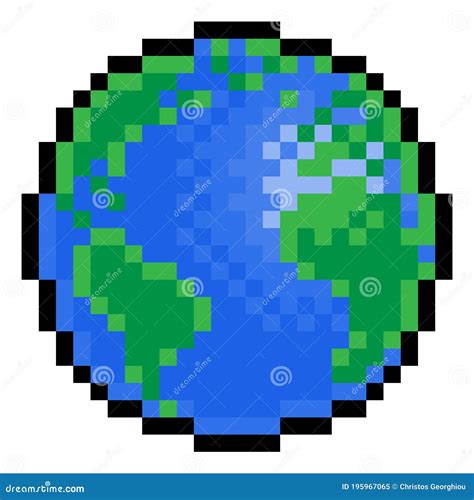 World Earth Globe Eight Bit Pixel Art Game Icon Stock Vector - Illustration of pixels, bitmap ...